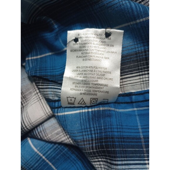 Rustic Blue Brand Men’s Long Sleeve Button Up Shirt size M blue  Plaid - Picture 9 of 12